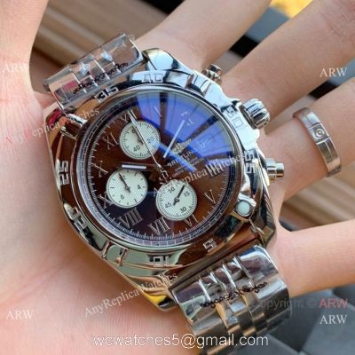 Stainless Steel Chocolate Dial Breitling Chronomat 01Watches