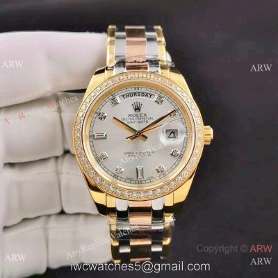 Replica Rolex Day-Date Special Edition Watch Two Tone Diamond 40mm