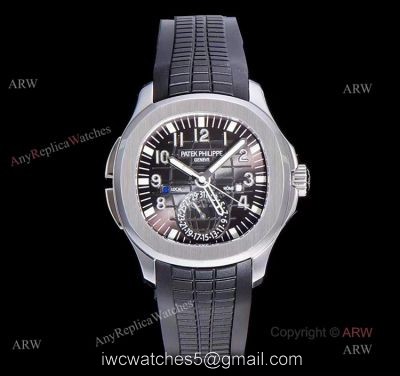(GR) V2 New Upgraded 5164A Patek Philippe Aquanaut Grey Dial Black Rubber Swiss Replica Watch