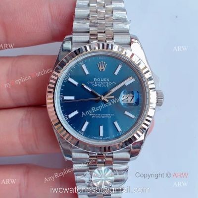 AR Factory V3 Version Rolex Datejust 41 Blue Dial Jubilee Replica Watch