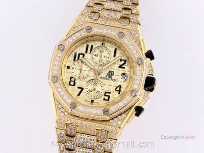 Replica Audemars Piguet Ice Royal Oak Chronograph Watch  Audemars Piguet Yellow Gold