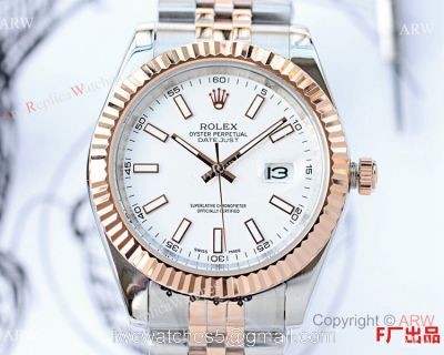NEW UPGRADED Rolex Datejust II 41 Watch Replica Two Tone Rose Gold White Dial