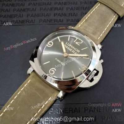 Luminor Panerai Gray Dial Gray Leather Strap Replica Watch P.3000