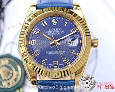 New Upgraded Rolex Datejust II Blue Dial Blue Leather Strap Watch 41mm
