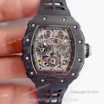 V2 NEW UPGRADED KV Factory Best Fake Richard Mille RM011 Carbon Case Chrono Automatic Watch