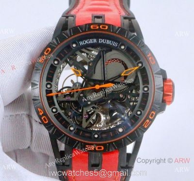 AAA Replica Roger Dubuis Excalibur Aventador S Black and Red Watches 46mm