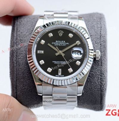 Fake Presidential Rolex Oyster Perpetual Datejust 2 Watch SS Black Dial