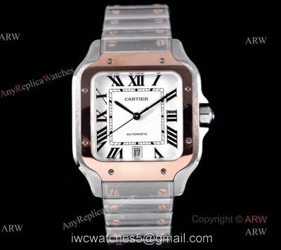 Faux Cartier Santos Mens Watch With Cartier Quickswitch Straps