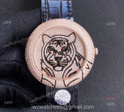 Swiss Copy Cartier Panther Rose Gold Diamond Watch For Men