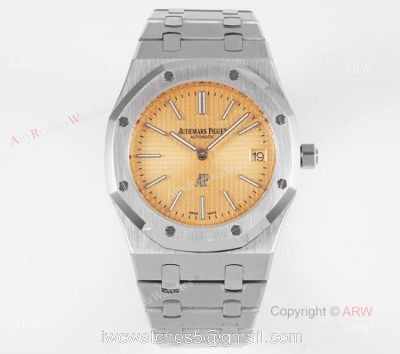Swiss Replica Audemars Piguet Royal Oak 15202 Gold Dial Stainless Steel Watch 39mm