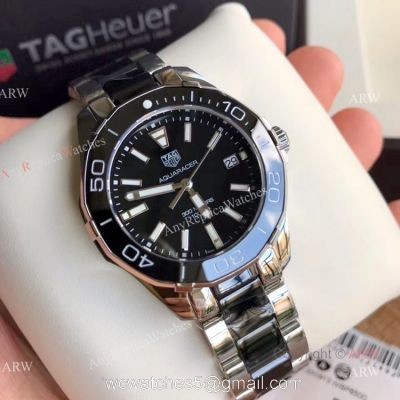 Swiss Grade New Tag Heuer Aquaracer 2020 Ladies Watch Replica  Black Ceramic with Quartz Movement
