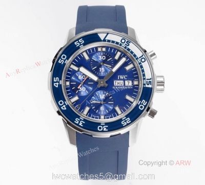 Best Replica IWC Aquatimer Chronograph Blue Watch with Swiss Asia 7750