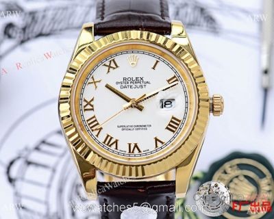 NEW UPGRADED Rolex Datejust II 41mm Men Watches Roman Markers Leather Strap