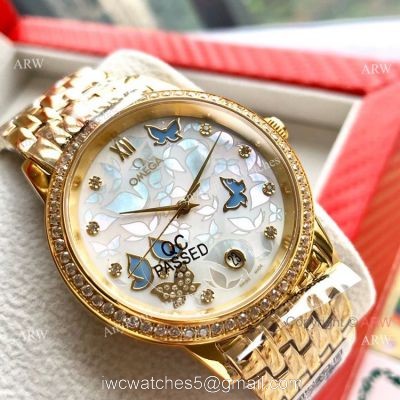 Replica Omega De Ville Special Edition Women Watch Yellow Gold