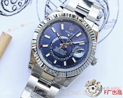 NEW UPGRADED Rolex Sky-Dweller 41mm Watches SS Blue Face