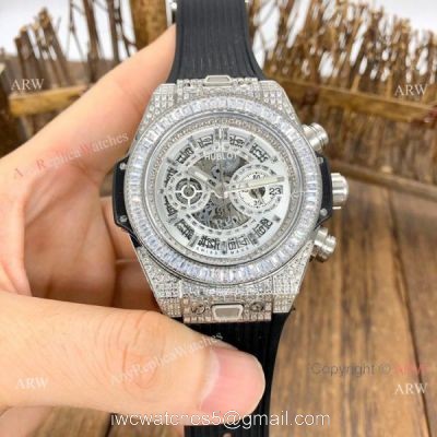 Top Replica Hublot Big Bang Unico Sapphire Full Diamond Watch 45mm