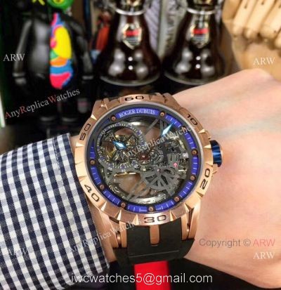 Roger Dubuis Excalibur Spider Rose Gold Skeleton Watches Replica