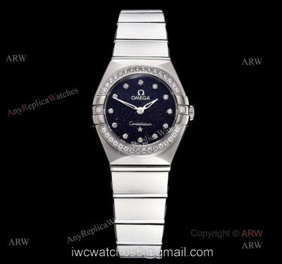 GF Factory Omega Constellation Quartz 25mm Swiss Made Copy Watch With Aventurine Dial