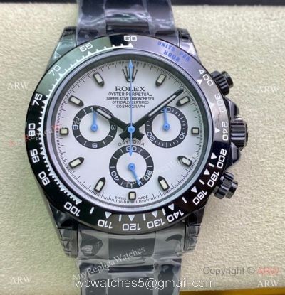 New! Swiss Grade Rolex Blaken Daytona 904L Black Steel A7750 Watch 40mm