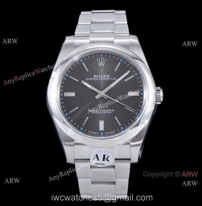 Swiss Replica Rolex Oyster Perpetual SS Gray Dial Watch Rolex ?r  904L Swiss 2836 Movement