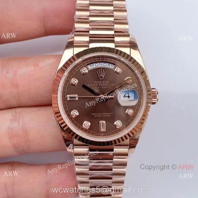 Swiss Rolex DayDate EWF 3255 36mm Men Rolex Everose Replica Watch