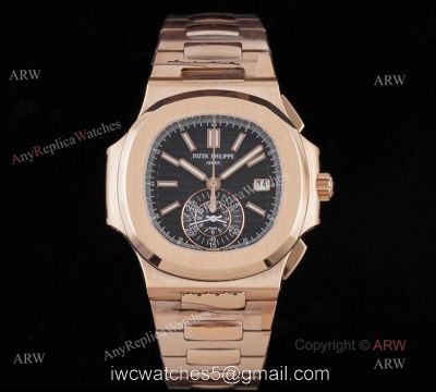 3K Factory Patek Philippe Nautilus Rose Gold 5980 Chronograph Swiss Replica Watches