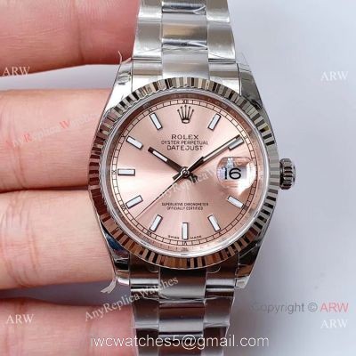 EW Factory Swiss 3235 Rolex Datejust Ss Salmon Dial Watch 36mm