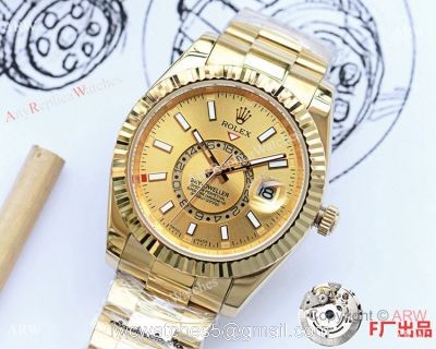 NEW UPGRADED Rolex Sky-Dweller Yellow Gold Watches 41mm