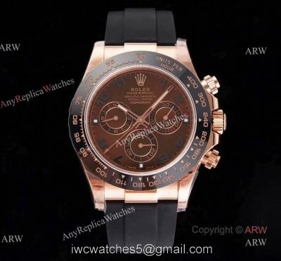 New NOOB V3 4130 Rolex Daytona Rubber Band Chocolate Dial Replica Watch