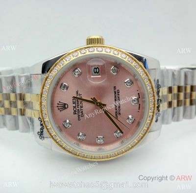 New Replica Rolex Datejust Two Tone Salmon Dial Watch 36mm Men