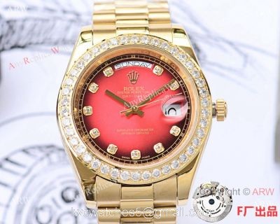 NEW UPGRADED Fake Presidential Rolex Day date II Red Dial Watch