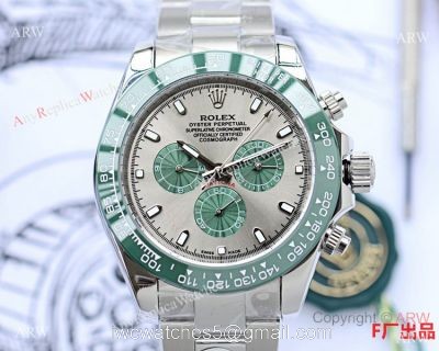2020 Replica Rolex Daytona Stainless Steel Green Ceramic Watch 43mm