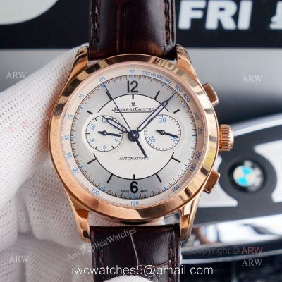 Swiss 7750 Jaeger Lecoultre Master Chronograph Rose Gold Replica Watch 40mm