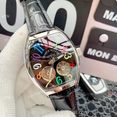 Copy Franck Muller Cintree Curvex Double Flying Tourbillon Black Dial Watches