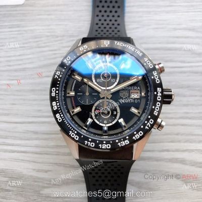 Best Quality Copy Tag Heuer Carrera Heuer 01 Watch Silver and Black