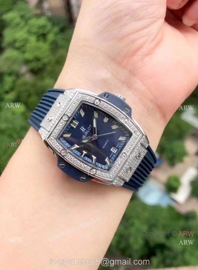 Copy Hublot Spirit of Big Bang Womens Watches Stainless Steel Diamond Case