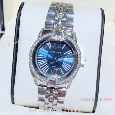 Copy Roger Dubuis Velvet Lady Watches Stainless Steel Blue Dial