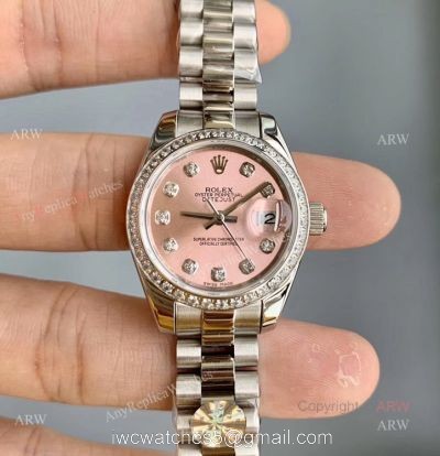 Swiss Quality Replica Rolex Datejust Pink Dial Rolex Presidential Watch 28mm