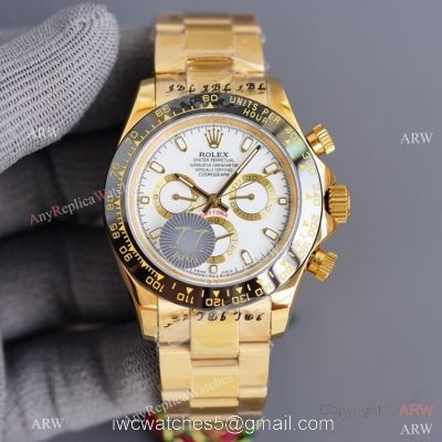 Swiss Quality Daytona Rolex Copy Watch Ceramic Bezel Yellow Gold 40mm