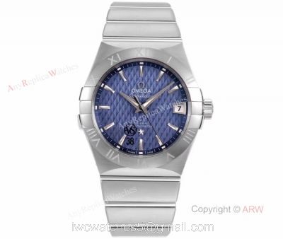 New vsf Watches  Swiss Omega Constellation Blue Dial Stainless Steel Replica Watches