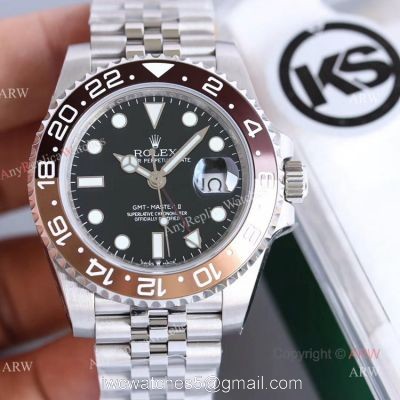 KS Factory Replica Rolex GMT Master II Swiss ETA Black Dial Watch Rolex 126710BLRO