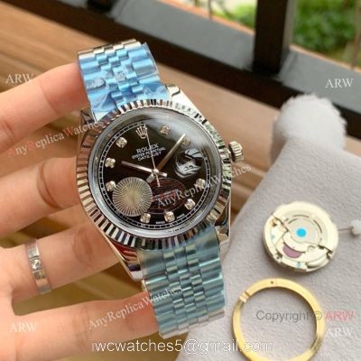 Upgraded Replica Rolex Datejust II 41 Watch Black Diamond Dial Jubilee Strap