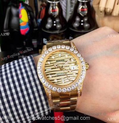 Rolex GMT-Master II Yellow Gold Diamond Case Watch  New Replica