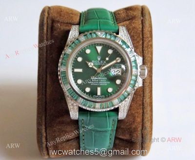 Noob Rolex Submariner Green Diamond Bezel Replica Watches 904L
