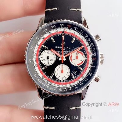 Swiss Replica Breitling Navitimer B01 Swissair Limited Edition A7750 Watch SS Black Dial