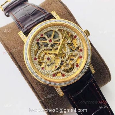 New Piaget Skeleton Watch  Piaget Altiplano Gold Diamond Knockoff Watch