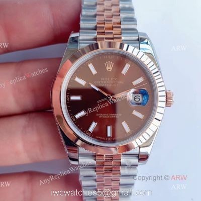 Best Noob Rolex Datejust 41 Brown Dial Jubilee Bracelet Swiss 3235 Automatic Watch Replica