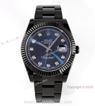 VR-Factory Rolex Oyster Datejust II Black Venom Watch Blue Diamond 41mm