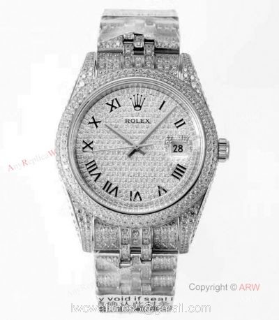 Top Replica Iced Out Rolex Datejust ii 41mm Swiss 3255 Watch With A Jubilee Bracelet