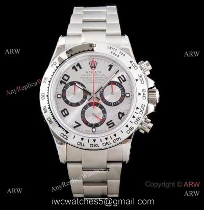 Best 1:1 JH Factory Swiss 4130 Rolex Daytona Watch Silver Arabic Stainless Steel